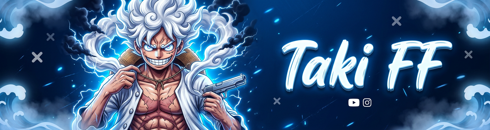 Electric Blue Legend FF Banner Template